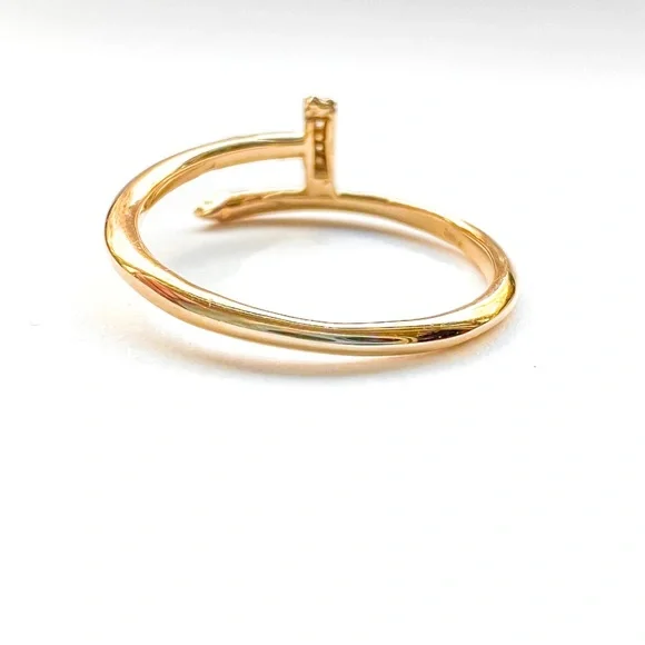 14K Yellow Gold Nail Ring - Picture 4 of 8